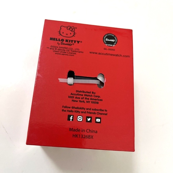 HELLO KITTY Sanrio Quartz Watch Gold Tone Multicolor Dial NIB Rhinestone Analog - Picture 7 of 7